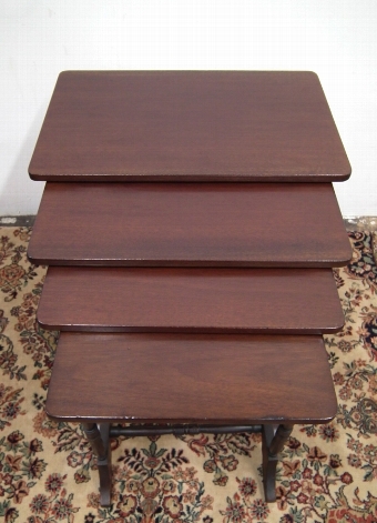 Antique Quartetto Nest of Mahogany Tables