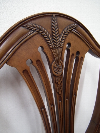 Antique Set of 6 Edwardian Hepplewhite Style Chairs