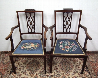 Pair of Sheraton Style Armchairs