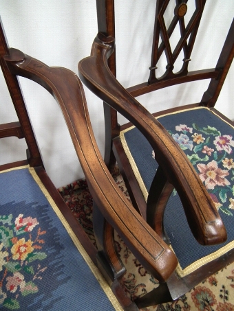Antique Pair of Sheraton Style Armchairs