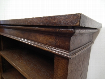Antique Tall Oak Open Bookcase