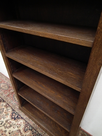 Antique Tall Oak Open Bookcase