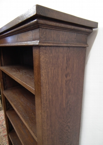 Antique Tall Oak Open Bookcase