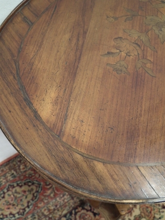 Antique Louis XVI Style Inlaid Oval Side Table