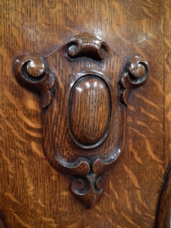 Antique Pair of Victorian Solid Oak Hall Chairs