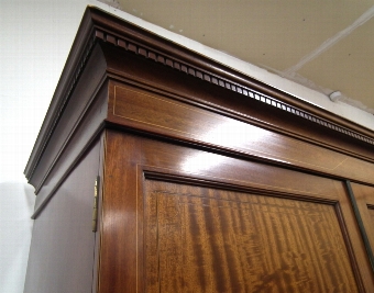Antique George III Mahogany Inlaid Linen Press