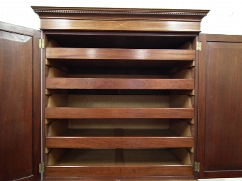 Antique George III Mahogany Inlaid Linen Press