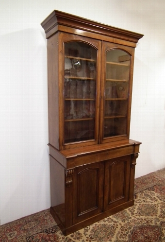 Victorian Walnut Cabinet Bookcase