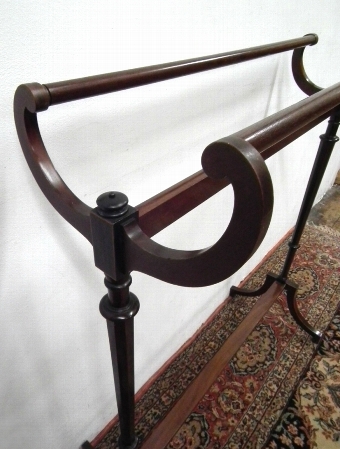 Antique Sheraton Style Mahogany Inlaid Towel Rail