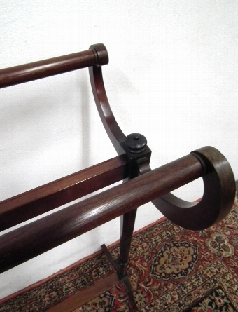 Antique Sheraton Style Mahogany Inlaid Towel Rail