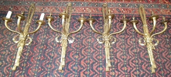 Set of 4 Large Triple Wall Sconces