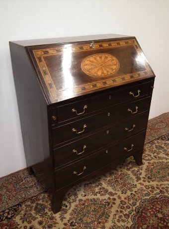 Georgian Style Inlaid Mahogany Bureau