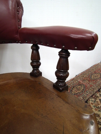 Antique Large Victorian Mahogany Desk Chair