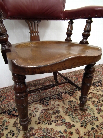 Antique Large Victorian Mahogany Desk Chair