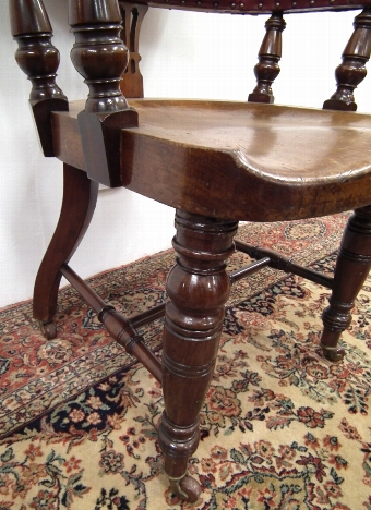 Antique Large Victorian Mahogany Desk Chair