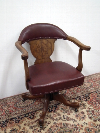 Edwardian Adjustable Mahogany Office Chair