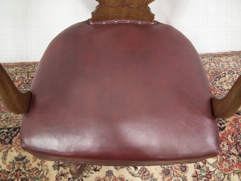 Antique Edwardian Adjustable Mahogany Office Chair
