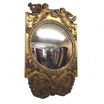 George III Convex and Carved Wall Mirror