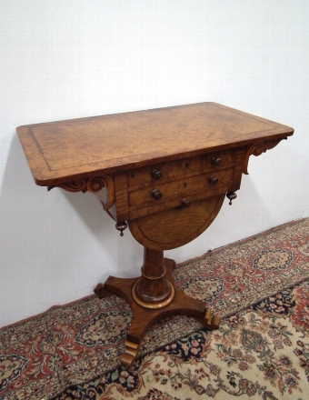 Early Victorian Burr Elm Workbox