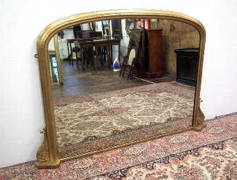 Neat Sized Victorian Gilded Overmantel Mirror