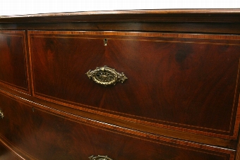 Antique Maple & Co Large Bow Front Chest of Drawers