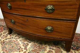 Antique George III Mahogany Bow Front Chest of Drawers