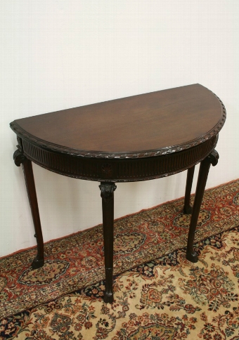 Adams Style Mahogany Demi Lune Card Table