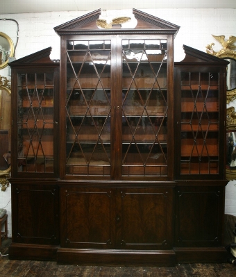 George III Mahogany 4 Door Cabinet Bookcase