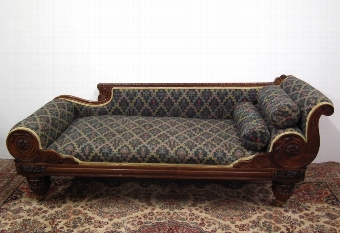 Scottish Carved Oak Chaise Longue