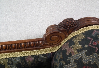 Antique Scottish Carved Oak Chaise Longue