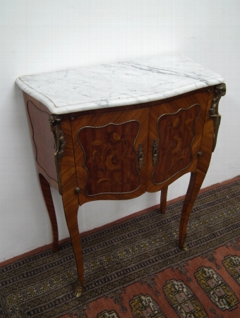 Louis XV Style Marble Top Side Cabinet