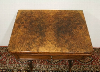Antique Mid Victorian Burr Walnut Games/Sewing Table