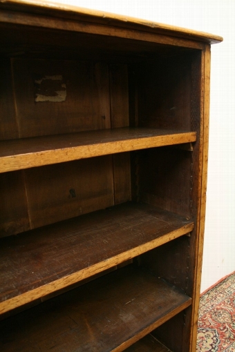 Antique Late Victorian Oak Open Bookcase