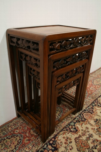 Antique Nest of 4 Chinese Occasional Tables