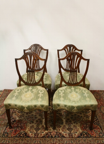 Set of 4 Edwardian Hepplewhite Style Dining Chairs