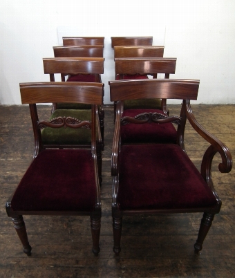 Set of 8 George IV Mahogany Dining Chairs