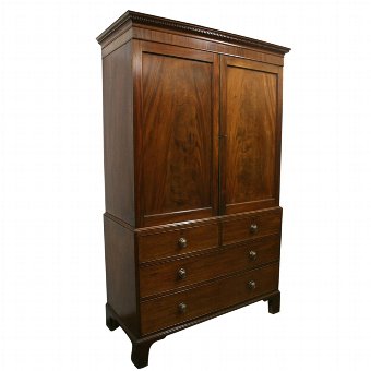 George III Mahogany Linen Press