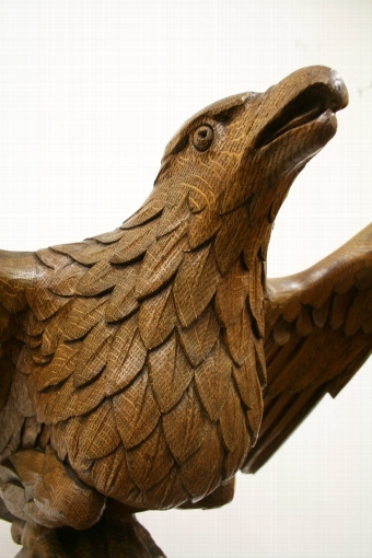 Antique Oak Carved Eagle Lectern