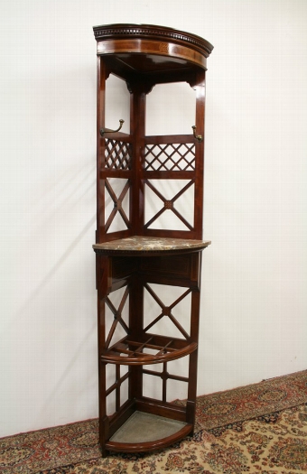 Edwardian Mahogany Inlaid Hall Stand/Coat Rack