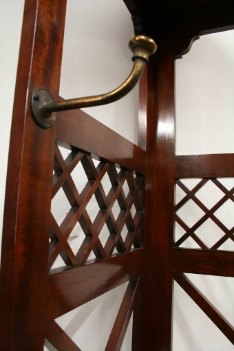 Antique Edwardian Mahogany Inlaid Hall Stand/Coat Rack
