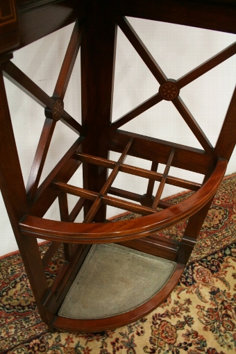 Antique Edwardian Mahogany Inlaid Hall Stand/Coat Rack