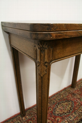 Antique Oak Foldover Card Table