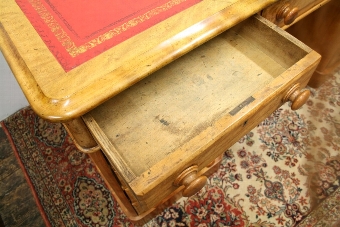 Antique Victorian Satin Birch Partners Desk