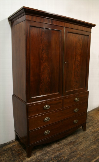 George III Mahogany Linen Press