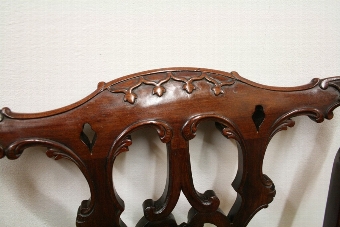 Antique Set of 8 (6 + 2) Chippendale Style Dining Chairs