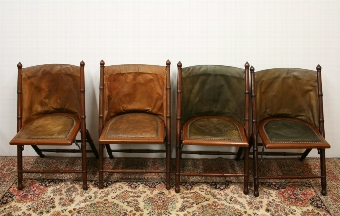 Unusual Set of 4 Campaign Chairs