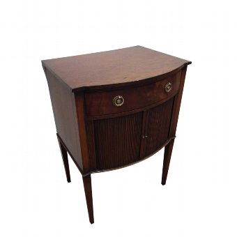 George III Style Mahogany Bow Front Side Cabinet