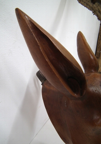 Antique Unusual Carved Deer's Head