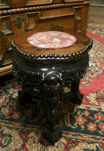 Chinese Rosewood Marble Top Stand