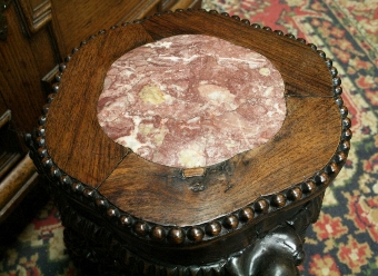 Antique Chinese Rosewood Marble Top Stand